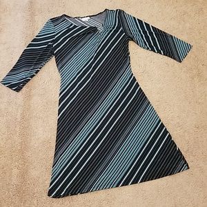 Multi striped blue dress - Dressbarn